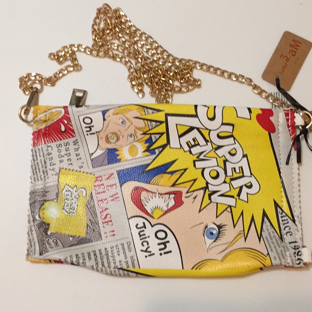 Hello 3 am Purse Handbag with shoulder strap.